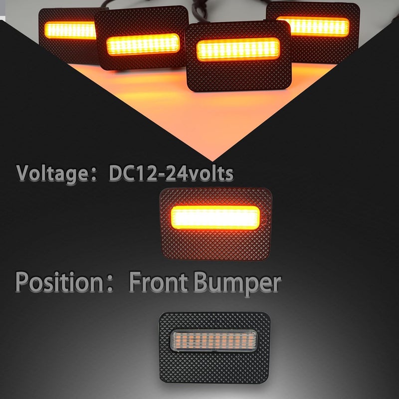 ZDEERAOTO 4pc Smoked Housing Amber LED Front Grille Lights DRL Feature Kit for Toyota Tacoma 2024 2025 SR SR5 Cab Pickup Accessories (White) - Image 5